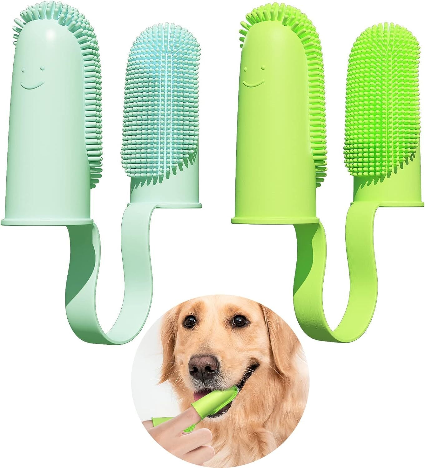 Toothbrush For Dog Finger Toothbrush Kit  135 Surround Bristles For Easy Teeth Cleaning  Double Finger Toothbrush Dental Care For Puppies  Cats And Small Pets