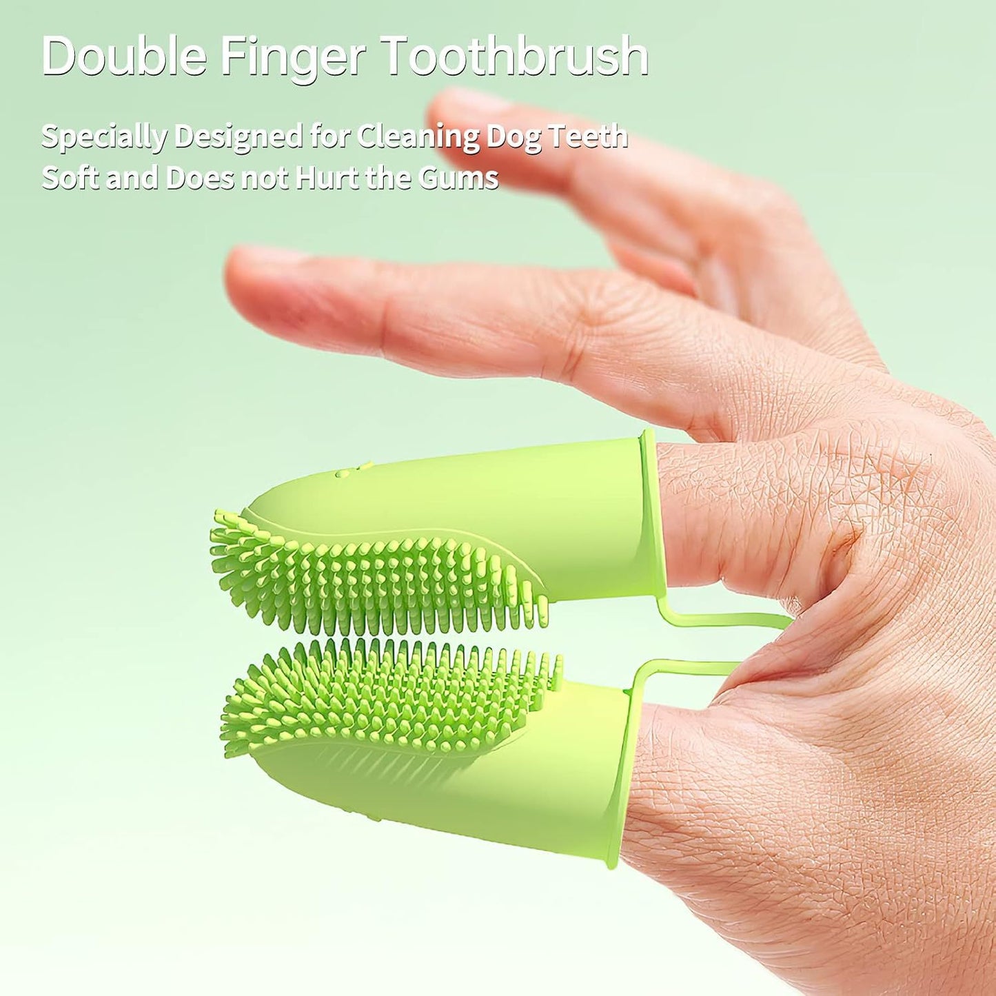 Toothbrush For Dog Finger Toothbrush Kit  135 Surround Bristles For Easy Teeth Cleaning  Double Finger Toothbrush Dental Care For Puppies  Cats And Small Pets